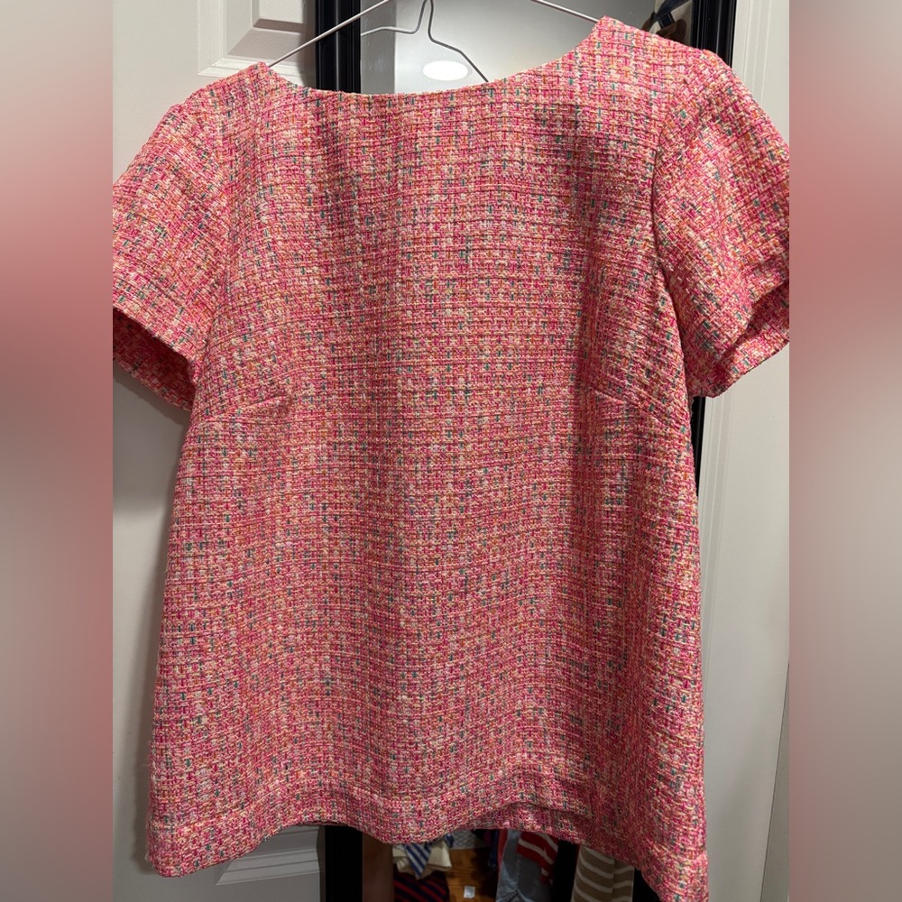 Pink Tweed Short Sleeve Top - sail to sable